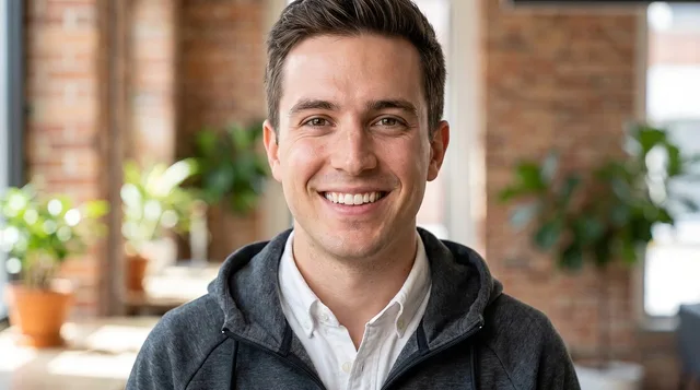 man, smile, portrait, modern office, brick wall, plant, casual, hoodie, male, employee, professional, indoor, lifestyle, fashion, friendly, men, nature, adult, office, positive, smiling. State insurance rules for coworking spaces across California and New York